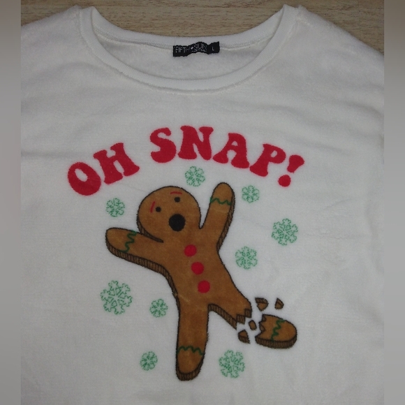 Oh Snap Gingerbread Man Ugly Christmas Sweater Size Large - Picture 2 of 7